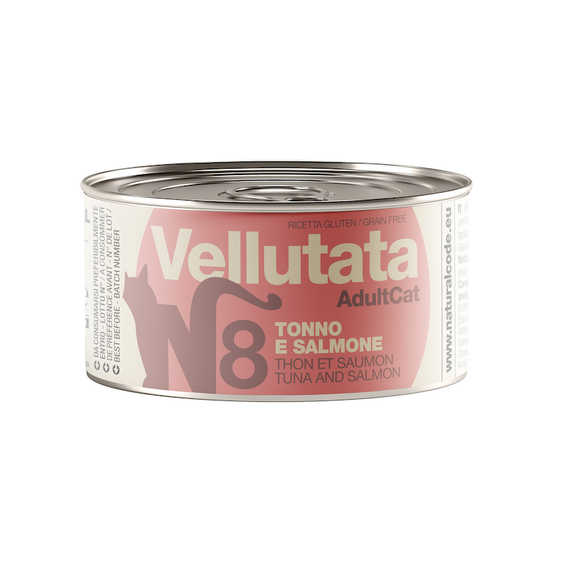 Natural Code gatto 8 Vellutata Tonno e Salmone 85 gr