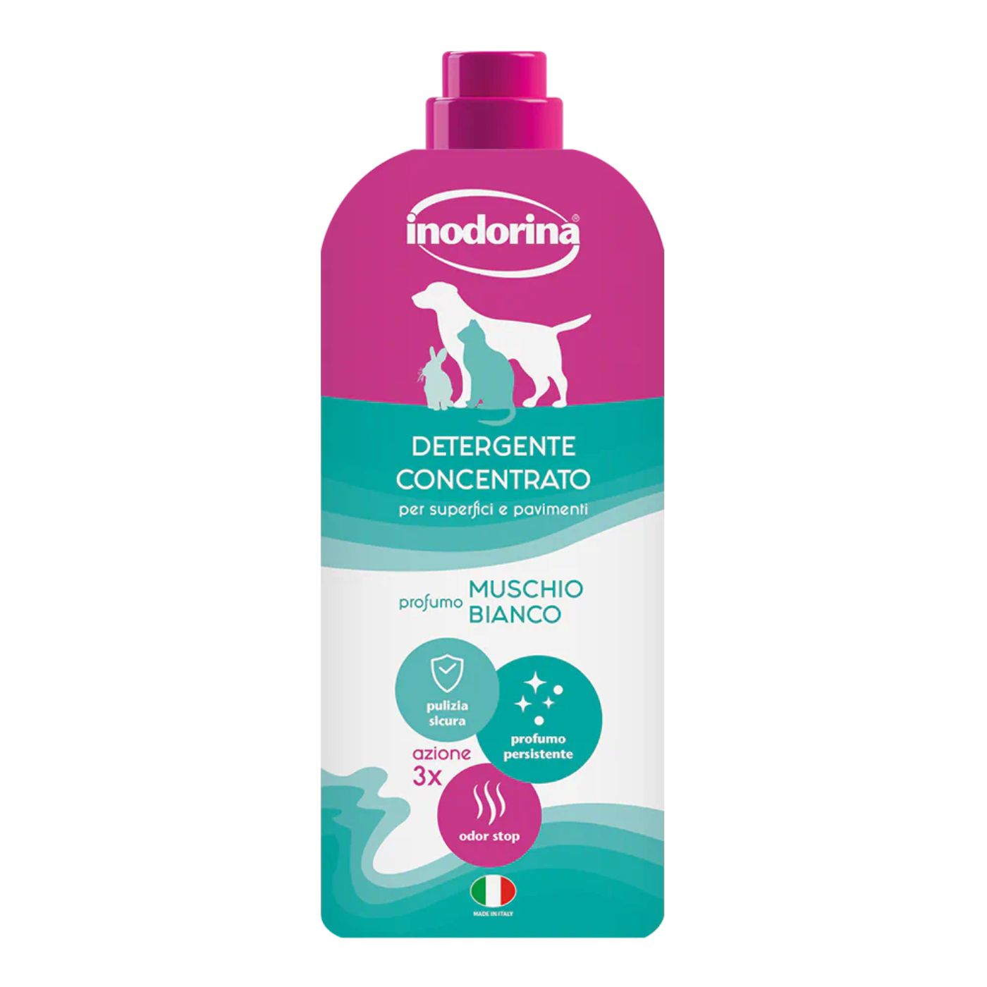 Detergente Concentrato Inodorina per Superfici e Pavimenti Muschio Bianco 1 Lt
