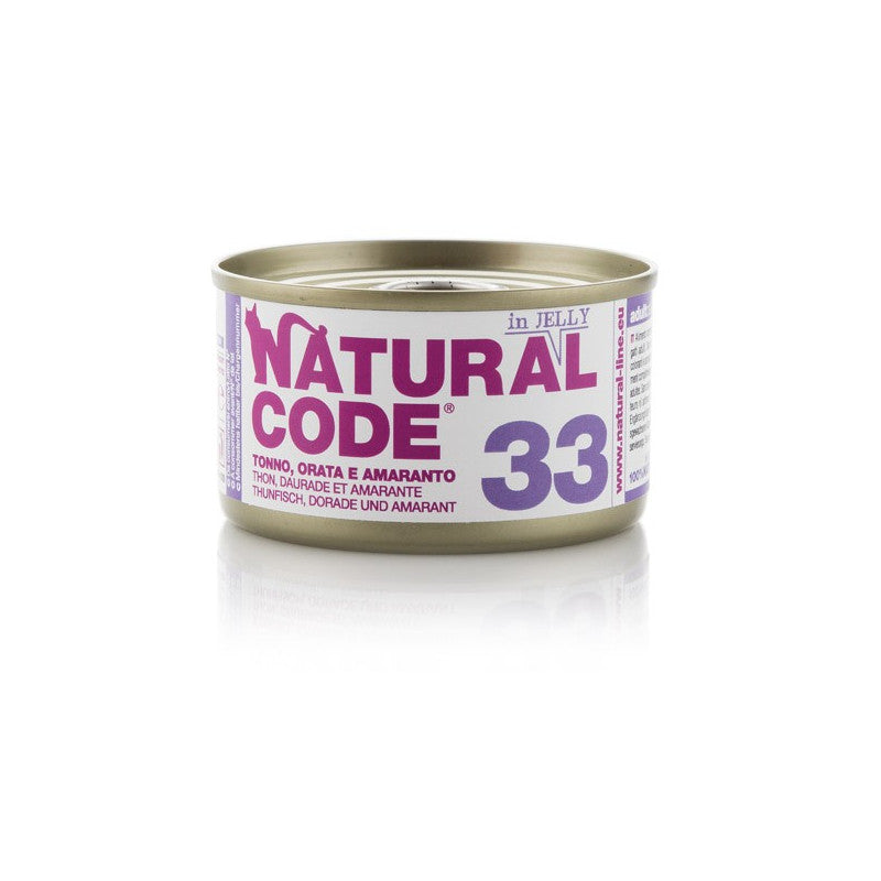 Natural Code gatto 33 Tonno Orata e Mela Jelly 85 gr