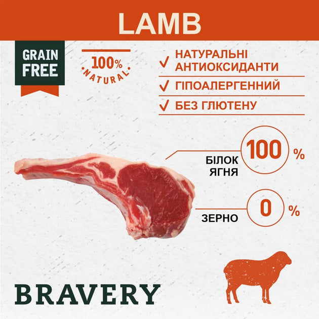 Bravery Dog Adult Medium/Large Agnello 4 kg
