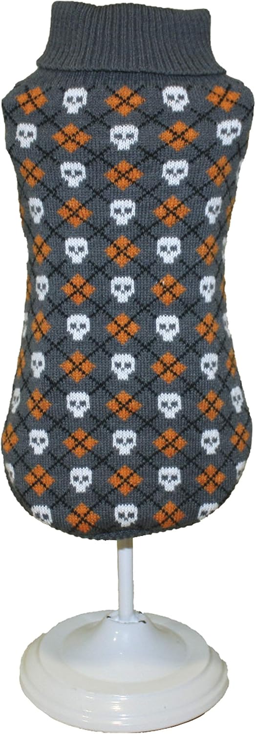 Maglione Cane Tricky Skulls Croci Tg 25 XS