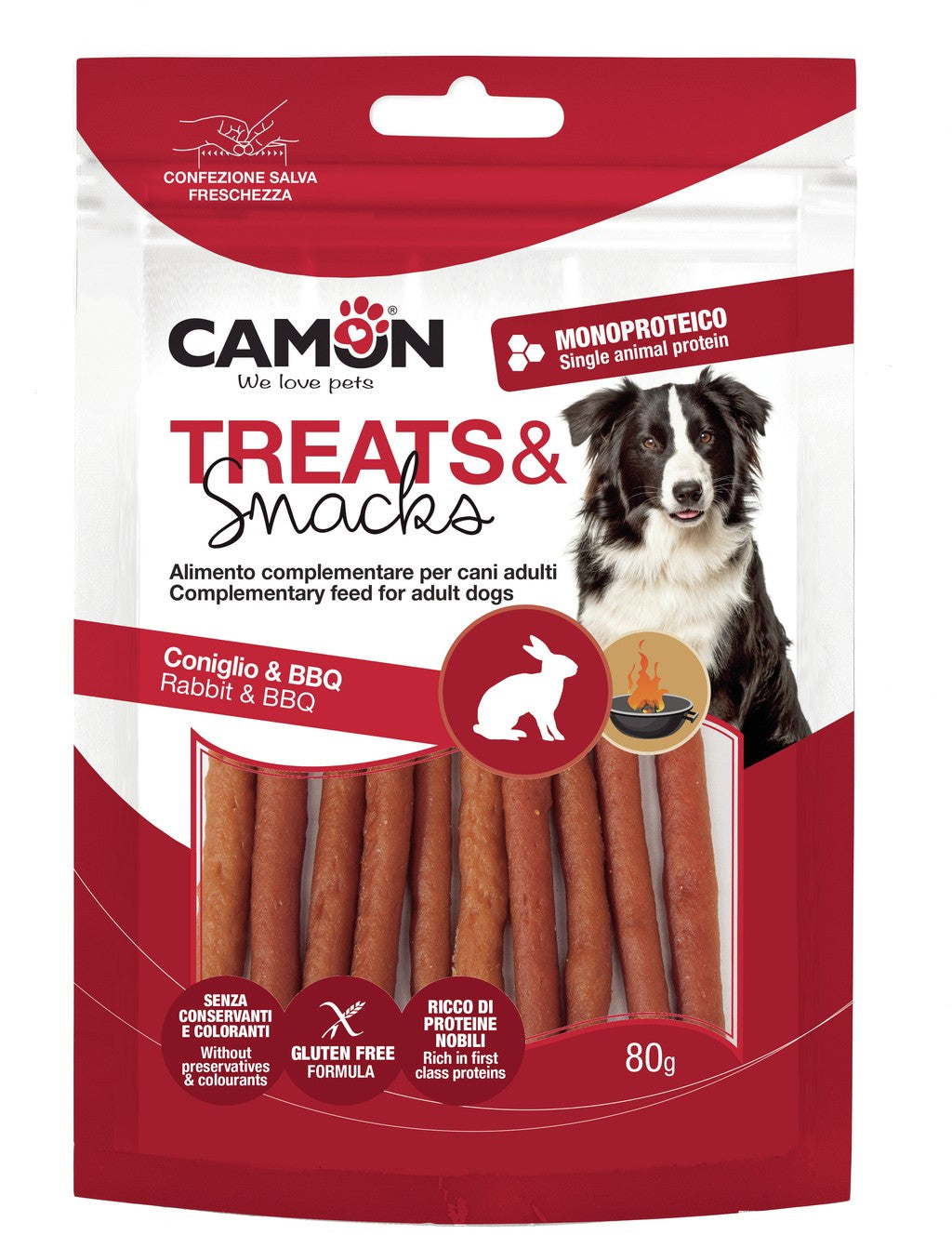 Strips Affumicati di Coniglio Snack Camon 80 gr