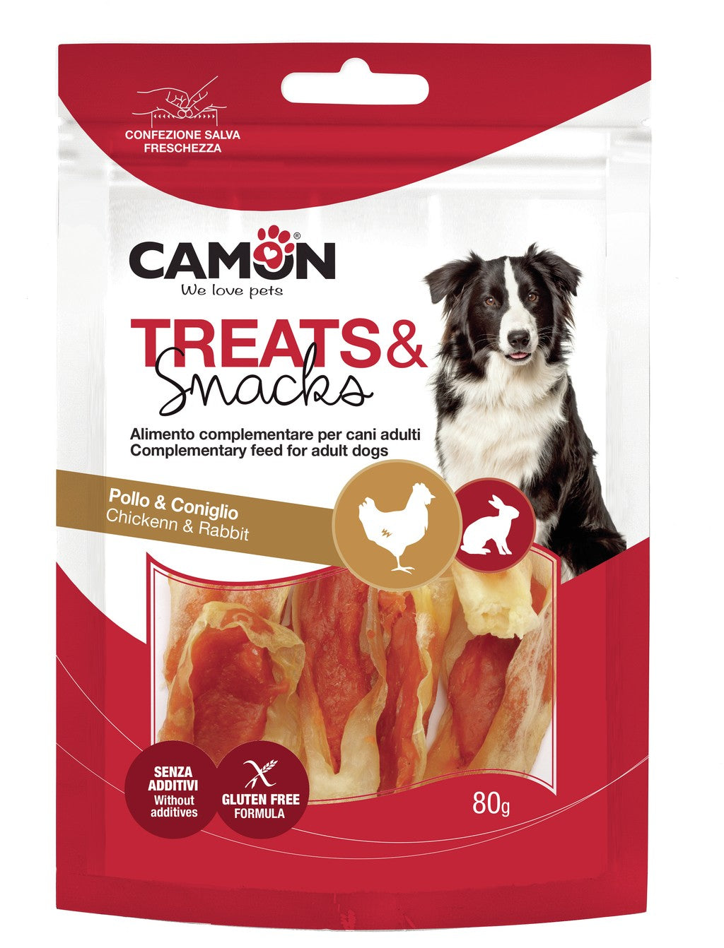Orecchie di Coniglio con Pollo Snack Camon 80 gr