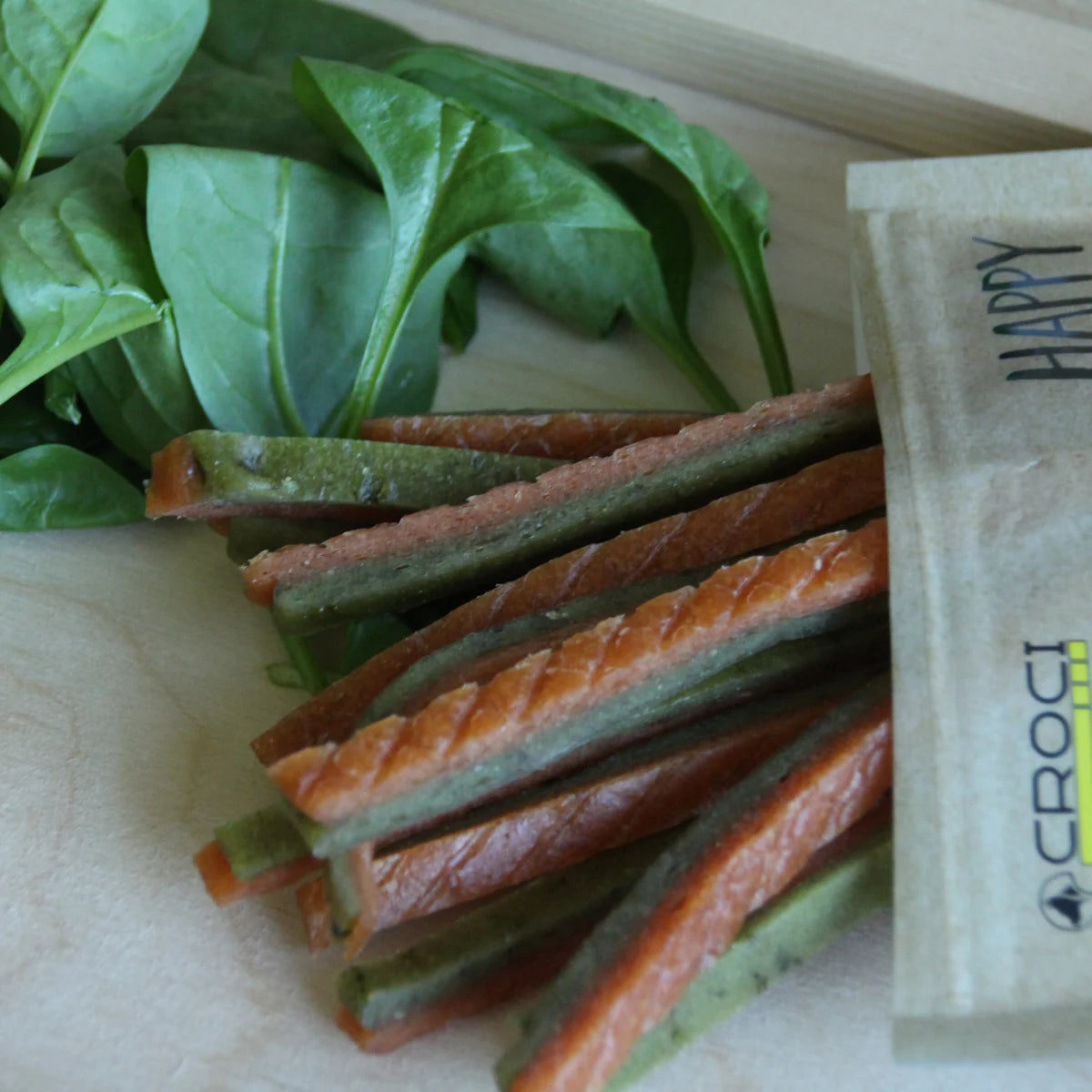 Happy Farm Pollo/Spinaci per cani Snack Croci 80 gr