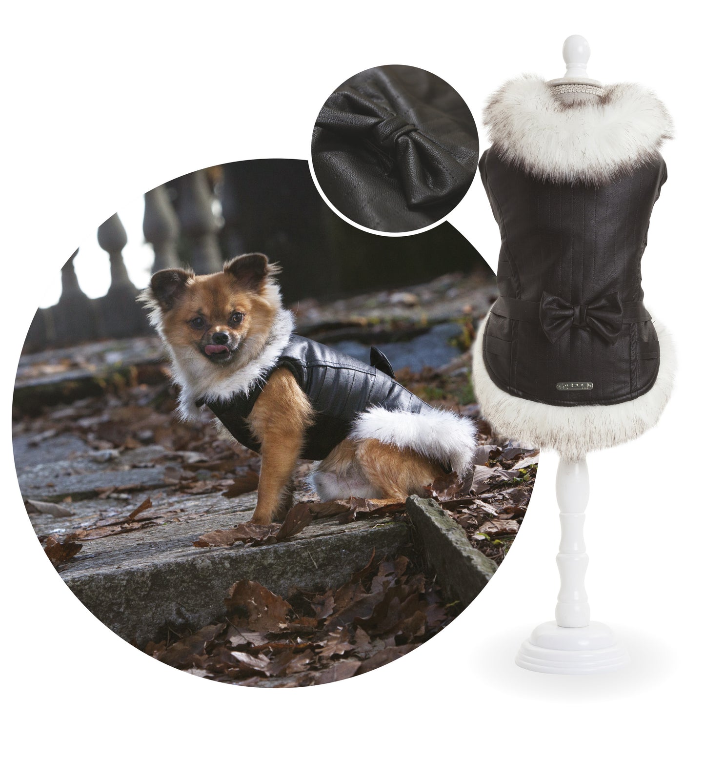 Giubbotto In Pelle con Pelliccia Elegance Croci Tg 25