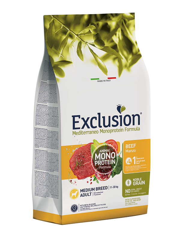 Exclusion Dog Adult Medium Manzo 12 Kg