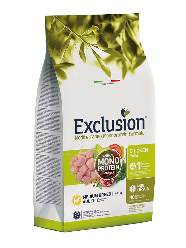 Exclusion Dog Adult Medium Pollo 12 Kg