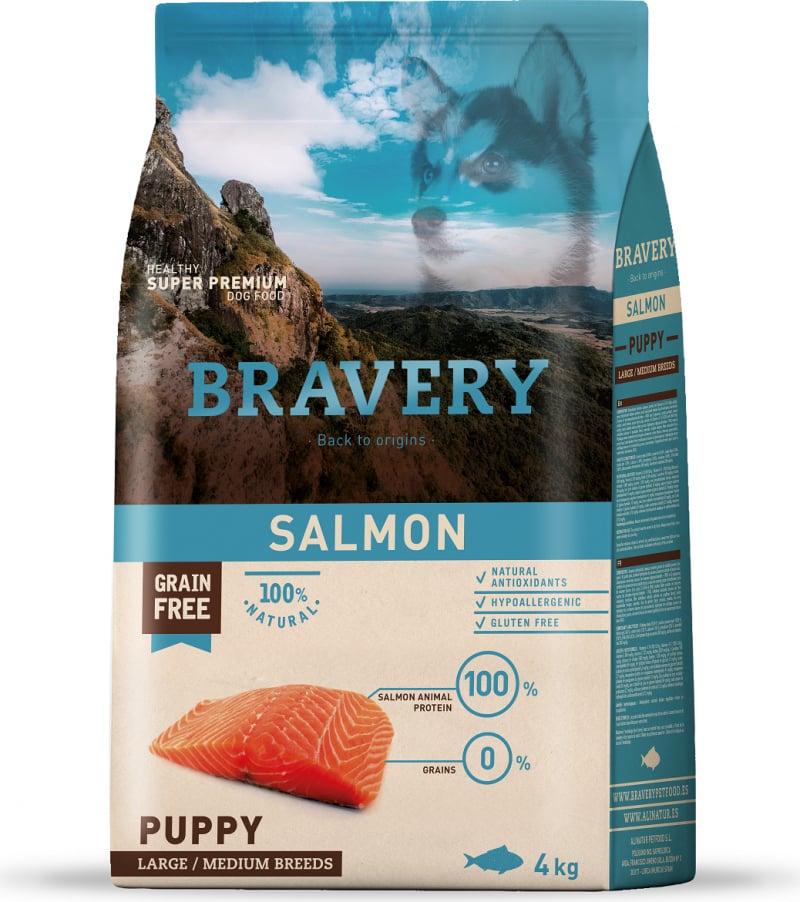 Bravery Dog Puppy Medium/Large Salmone 4 kg