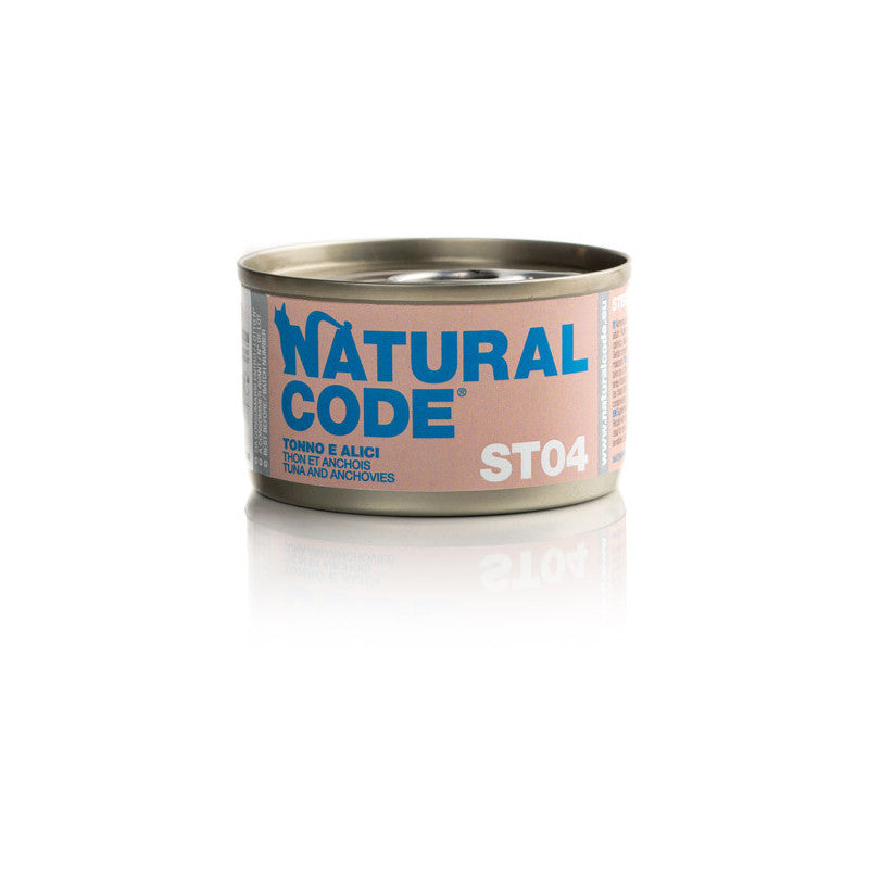 Natural Code gatto ST04 Tonno e Alici sterilizzato 85 gr