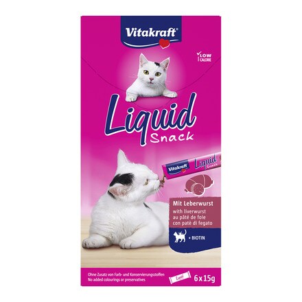 Vitakraft Cat Liquid Snack Paté di Fegato + Biotina 6 x 15 g