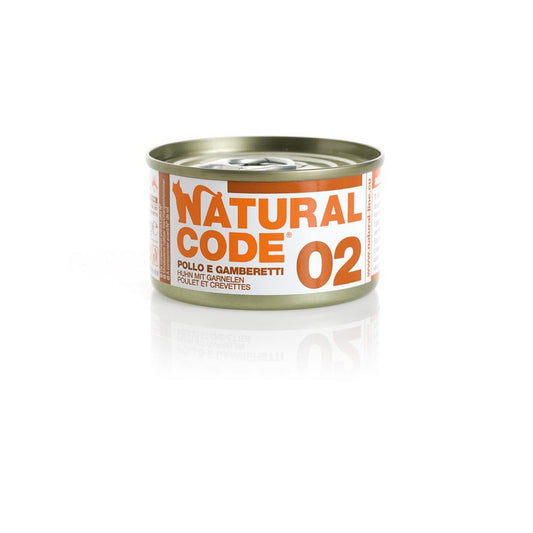 Natural Code Gatto 02 Pollo e Gamberetti 85 gr