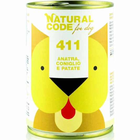 Natural Code Lattina Cane Adulto Anatra Coniglio e Patate 400 gr
