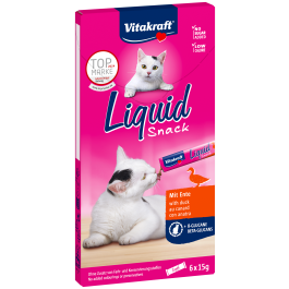 Vitakraft Liquid Snack Anatra e Beta-Glucani per Gatti - 6 x 15 g