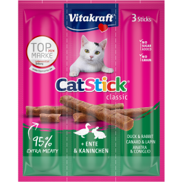 Vitakraft Cat Stick Mini Anatra e Coniglio - 3 stick, 18 g