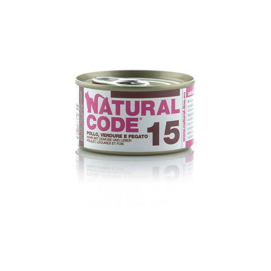 Natural Code gatto 15 Pollo Fegato e Verdure 85 gr