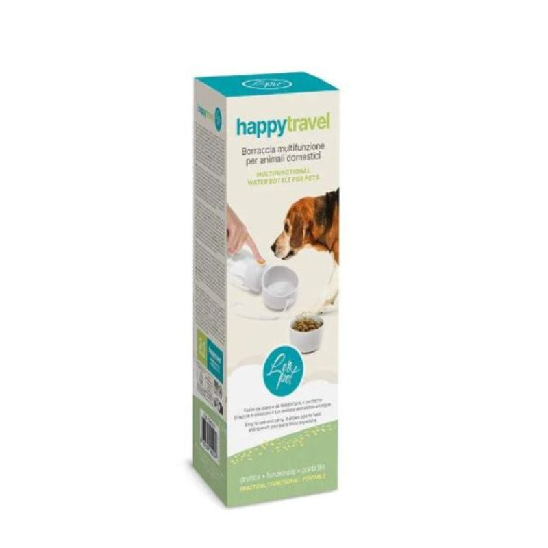 Leopet Happy Travel Borraccia Multifunzione 2 in 1 per Cani e Gatti