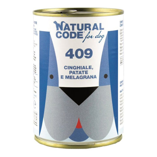 Natural Code Lattina Cane Adulto Cinghiale Patate e Melagrana 400 gr