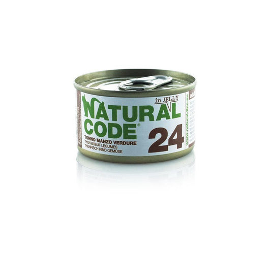 Natural Code gatto 24 Tonno Manzo e Verdure Jelly 85 gr
