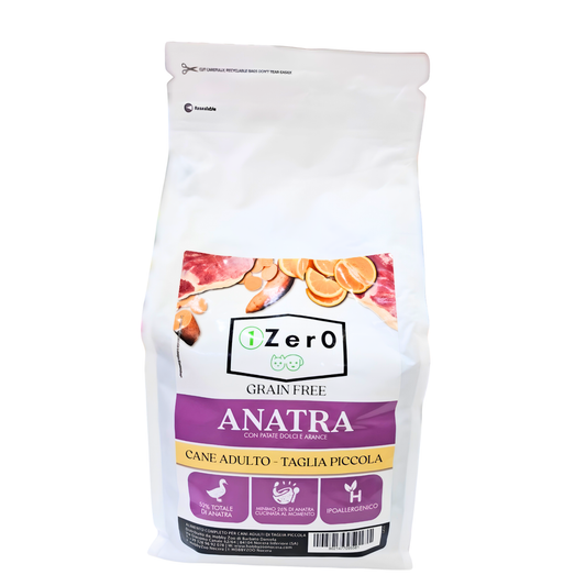 1Zer0 Grain Free Adult Small Anatra Con Patate Dolci  e Arance 6 Kg