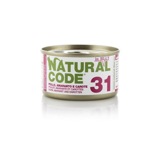 Natural Code gatto 31 Pollo Amaranto e Carote Jelly 85 gr