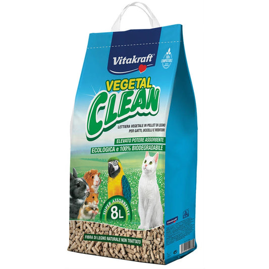 Vitakraft Vegetal Clean Lettiera Vegetale Pellet di Legno 8 L