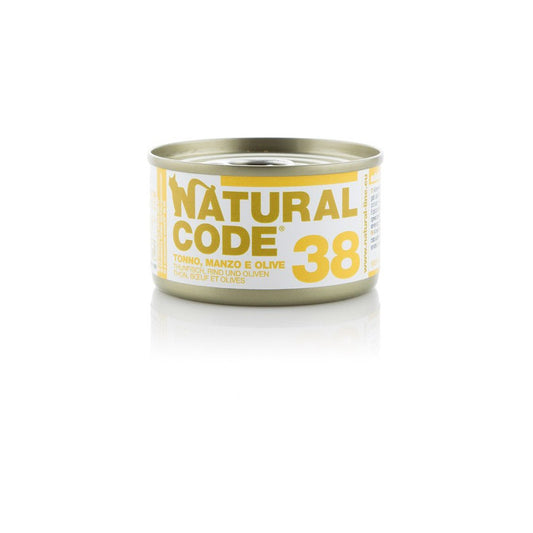 Natural Code gatto 38 Tonno Manzo e Olive Jelly 85 gr