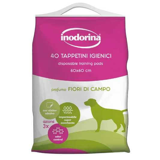Tappetini Igienici Fiori di Campo per Cani Inodorina 60x60 40 Pz