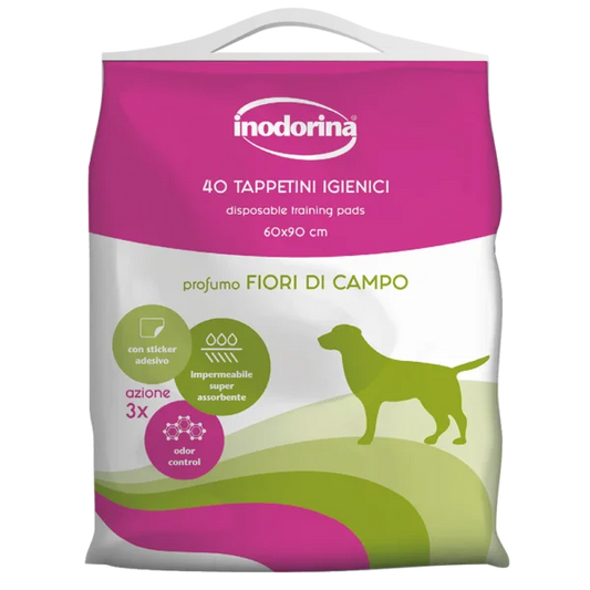 Tappetini Igienici Fiori di Campo per Cani Inodorina 60x90 40 Pz