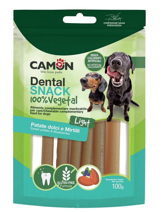 Dental Snack Cannoli di patata dolce ripieni con mirtilli Snack Vegetale Camon 80 gr