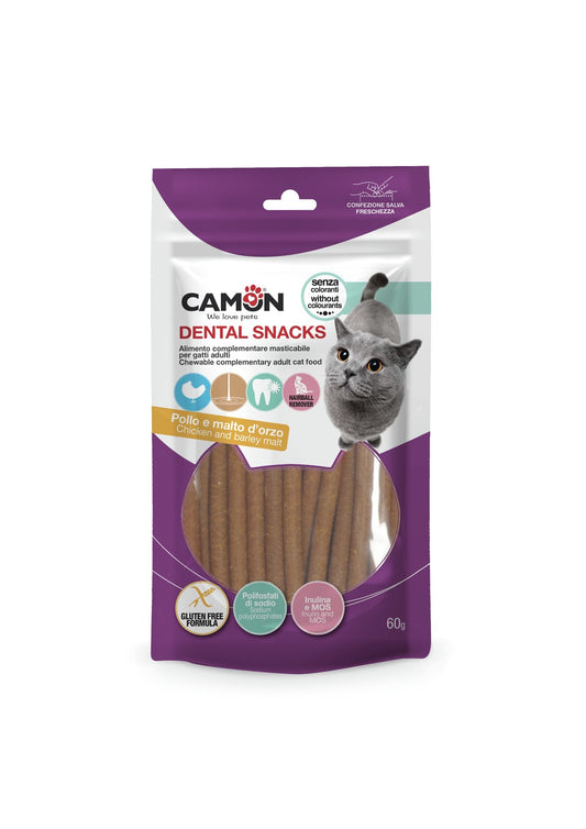 Sticks di Pollo al gusto di Malto per Gatti Snack Camon 60 gr