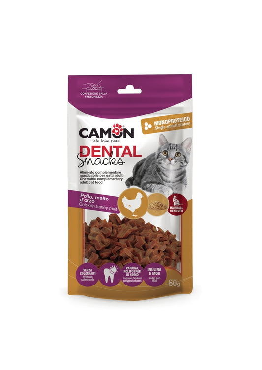Cuoricini di Pollo al gusto Malto per Gatti Snack Camon 60 gr