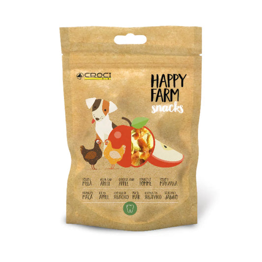 Happy Farm Mela/Pollo per cani Snack Croci 80 gr