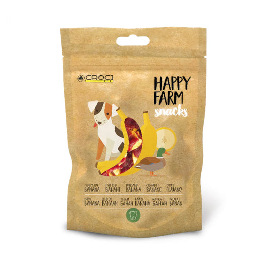Happy Farm Banana/Anatra per cani Snack Croci 80 gr