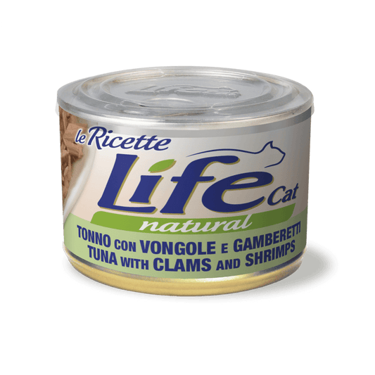 Life gatto Le Ricette Tonno con Vongole e Gamberetti 150 gr