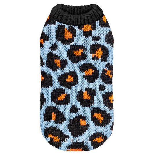 Maglioncino Cheetah Spot  Celeste Croci Tg 25 XS