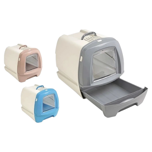 Leopet Toilette Chiusa per Gatti con Filtro e Paletta 50 × 40 × 42 cm