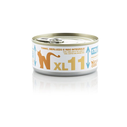 Natural Code gatto XL11 Tonno Merluzzo e Riso Integrale 170 gr