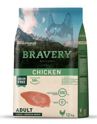 Bravery Dog Adult Medium/Large Pollo 12 kg