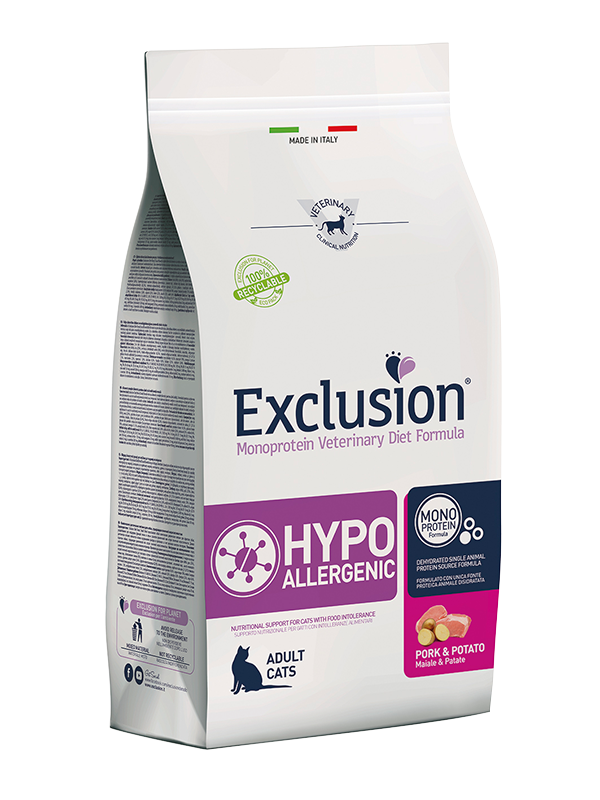 Exclusion Hypoallergenic Gatto Maiale e Patate 1,5 Kg