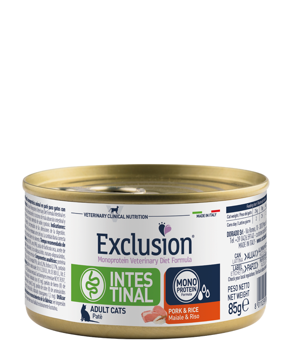 Exclusion Intestinal Lattina Gatto Maiale e Riso 85 Gr