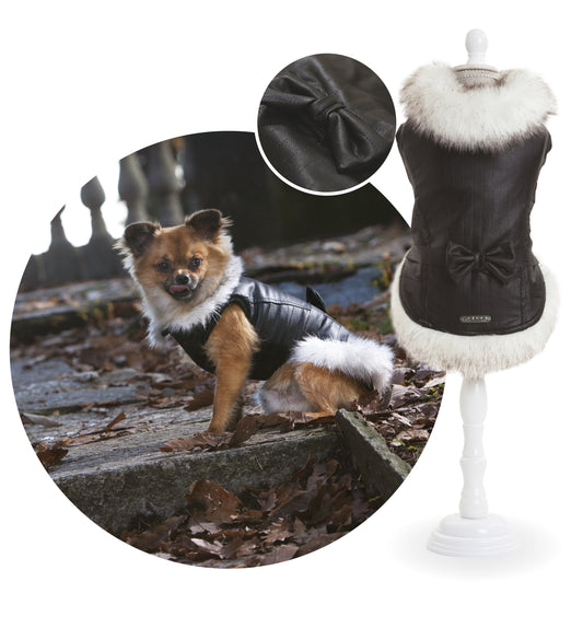 Giubbotto In Pelle con Pelliccia Elegance Croci Tg 25