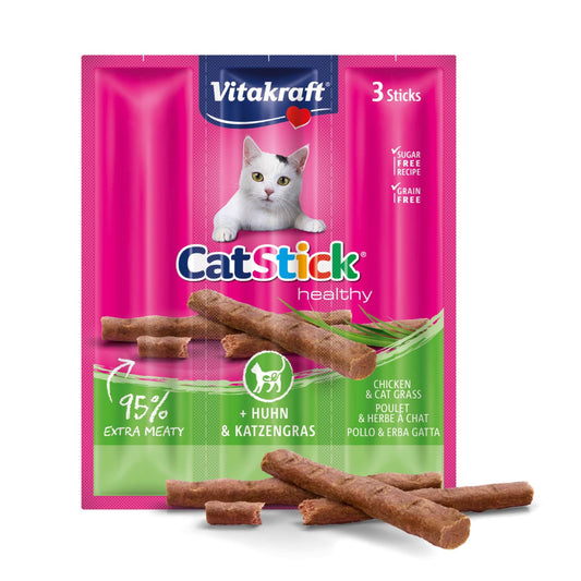 Vitakraft Cat Stick Healthy Pollo ed Erba Gatta 3 x 18 g