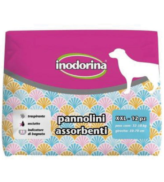 Pannolini Assorbenti Cani Inodorina - XXL 12 Pezzi