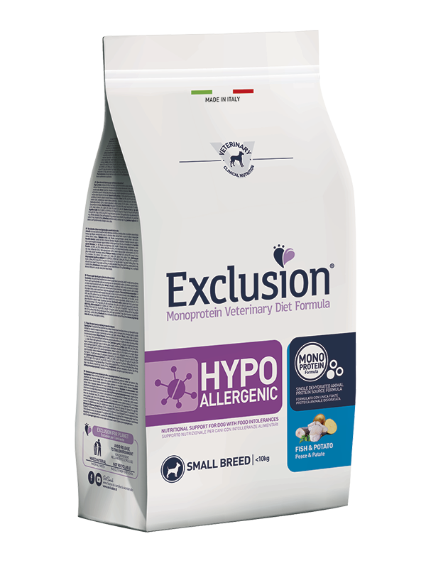 Exclusion Hypoallergenic Dog Mini Pesce e Patate 2 Kg