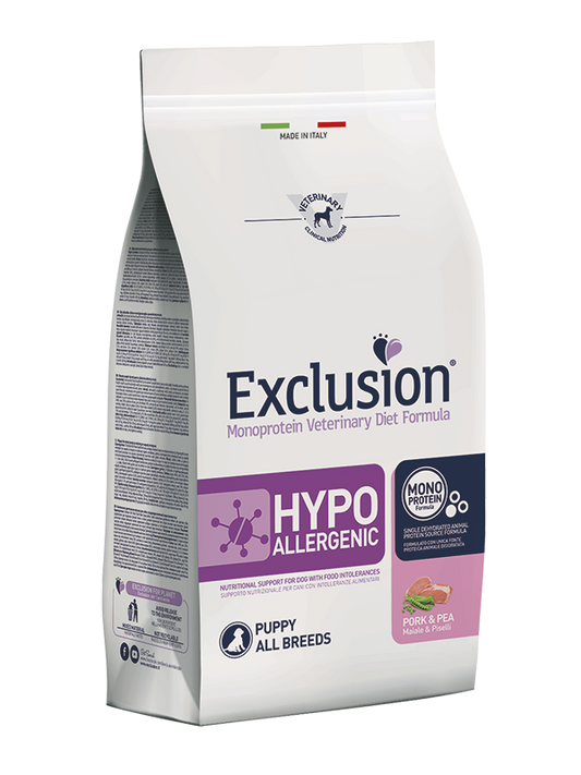Exclusion Hypoallergenic Dog Puppy Maiale E Piselli 2 Kg