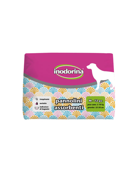 Pannolini Assorbenti Cani Inodorina - M 12 Pezzi