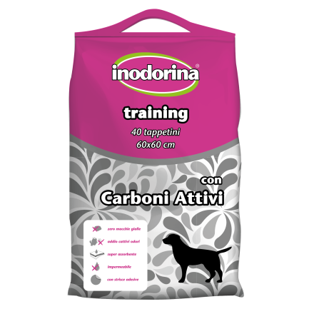 Tappetini Igienici Carboni Attivi per Cani Inodorina 60x60 40 Pz