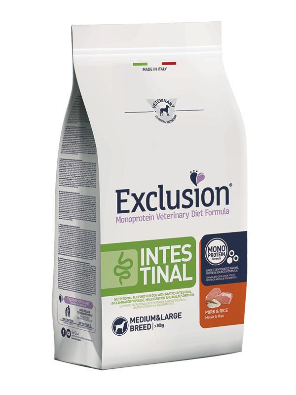 Exclusion Intestinal Dog Medium e Large Breeds Maiale E Fibre 12 Kg