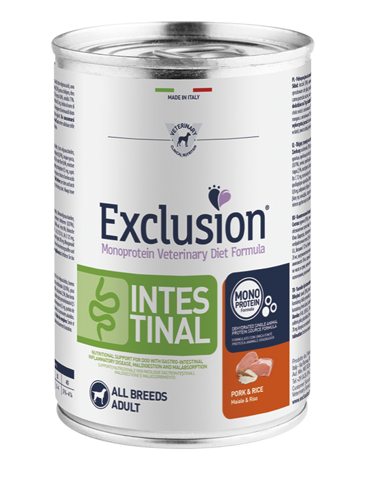 Exclusion Intestinal Lattina All Breedst Maiale e Piselli Exclusion 400 gr