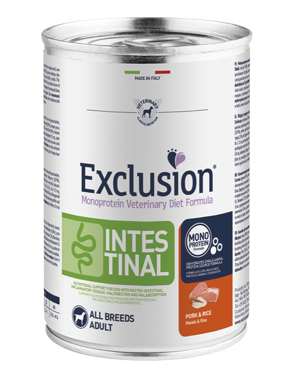 Exclusion Intestinal Lattina All Breeds Maiale e Piselli Exclusion 200 gr